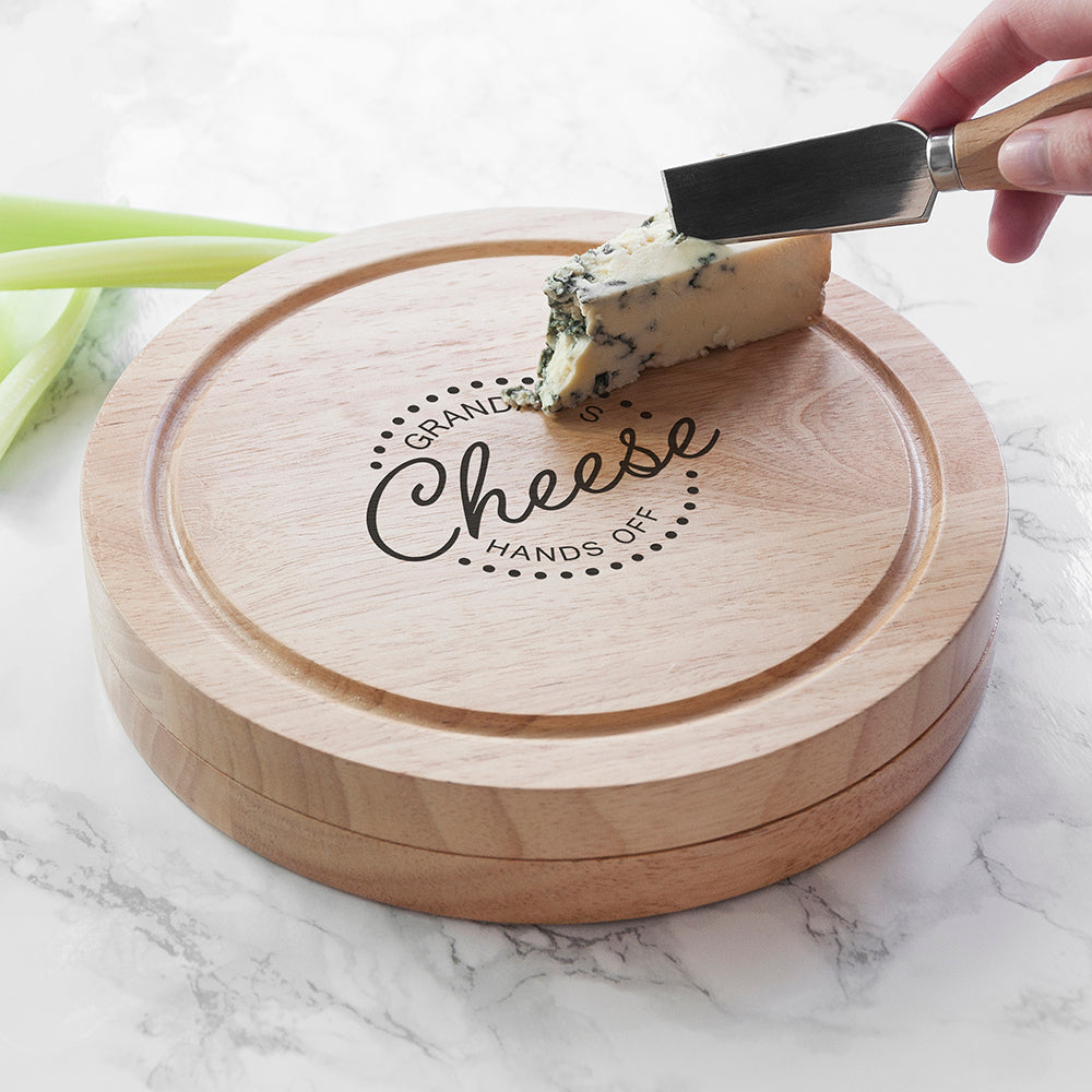 Personalised ’Hands Off’ Cheese Board Set: 8 - Cheese Boards By Gift Moments