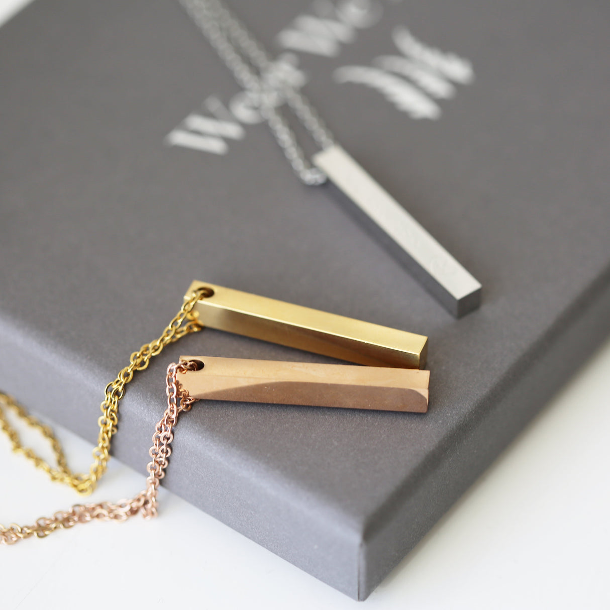 Personalised Handwriting Bar Necklace: 2 - Necklaces By Gift Moments