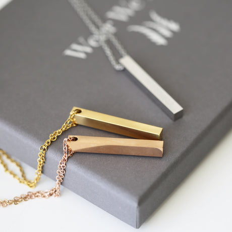 Personalised Handwriting Bar Necklace: 2 - Necklaces By Gift Moments