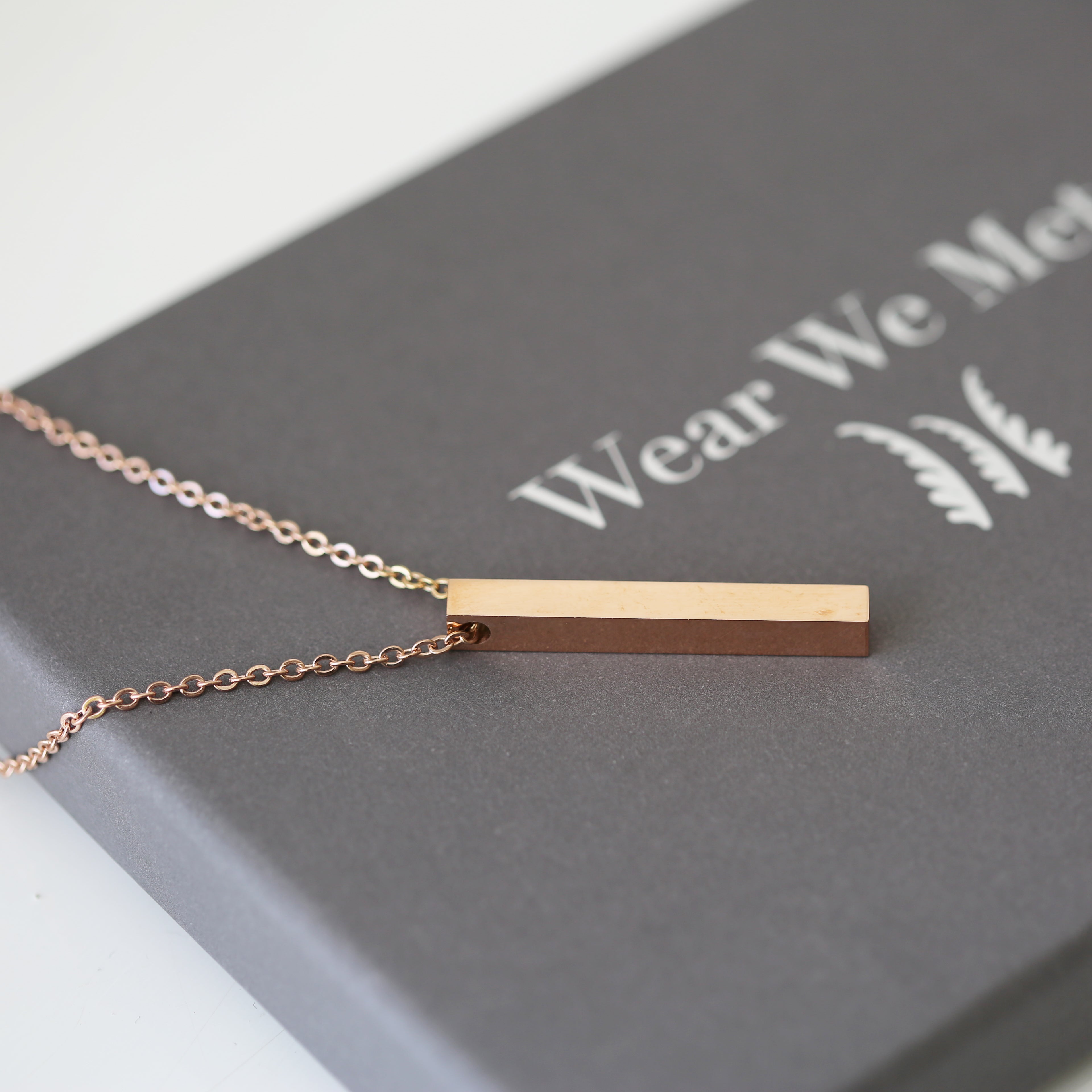 Personalised Handwriting Bar Necklace - Rose Gold - Shop Necklaces At Gift Moments - 5