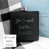 Personalised Handwriting Black Hip Flask: 2 Hip Flasks By Gift Moments