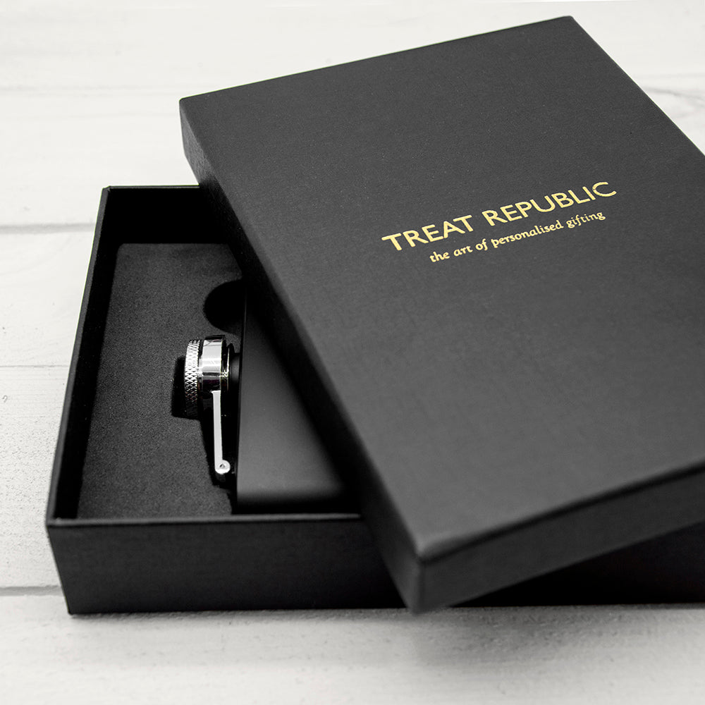 Personalised Handwriting Black Hip Flask: 8 - Hip Flasks By Gift Moments