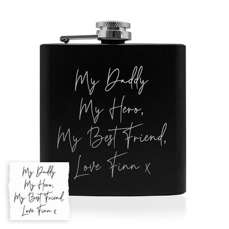 Personalised Handwriting Black Hip Flask: 9 Hip Flasks By Gift Moments