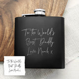 Personalised Handwriting Black Hip Flask: 3 Hip Flasks By Gift Moments