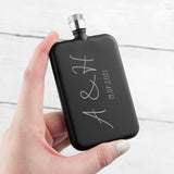 Personalised Handwritten Slimline Black Flask: 1 - Hip Flasks By Gift Moments