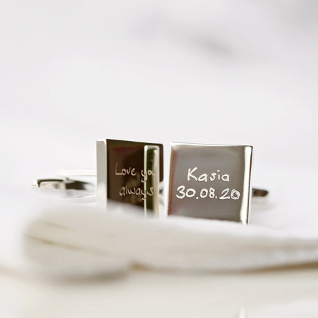 Personalised Handwriting Cufflinks: 3 - Cufflinks & Tie Slides By Gift Moments