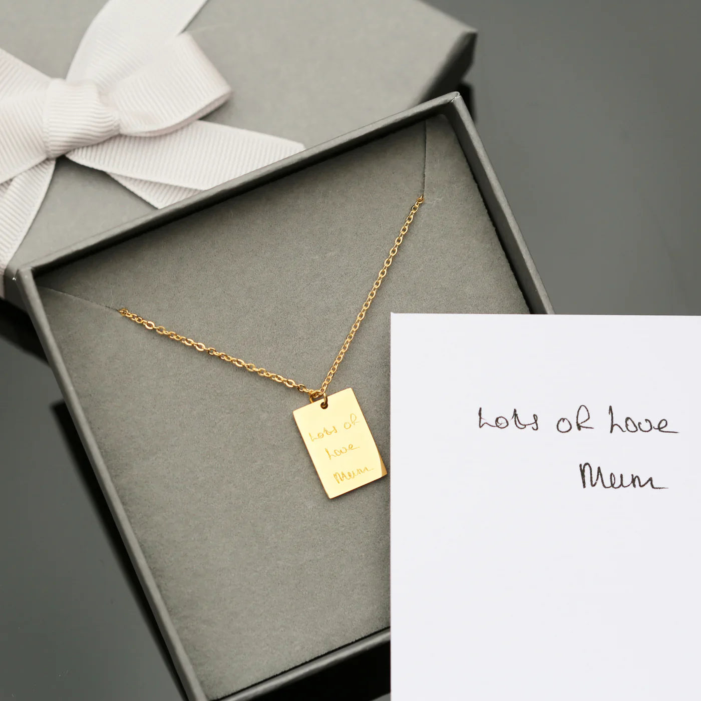 Personalised Handwriting Dazzle Necklaces: 6 - Gold - Necklaces By Gift Moments