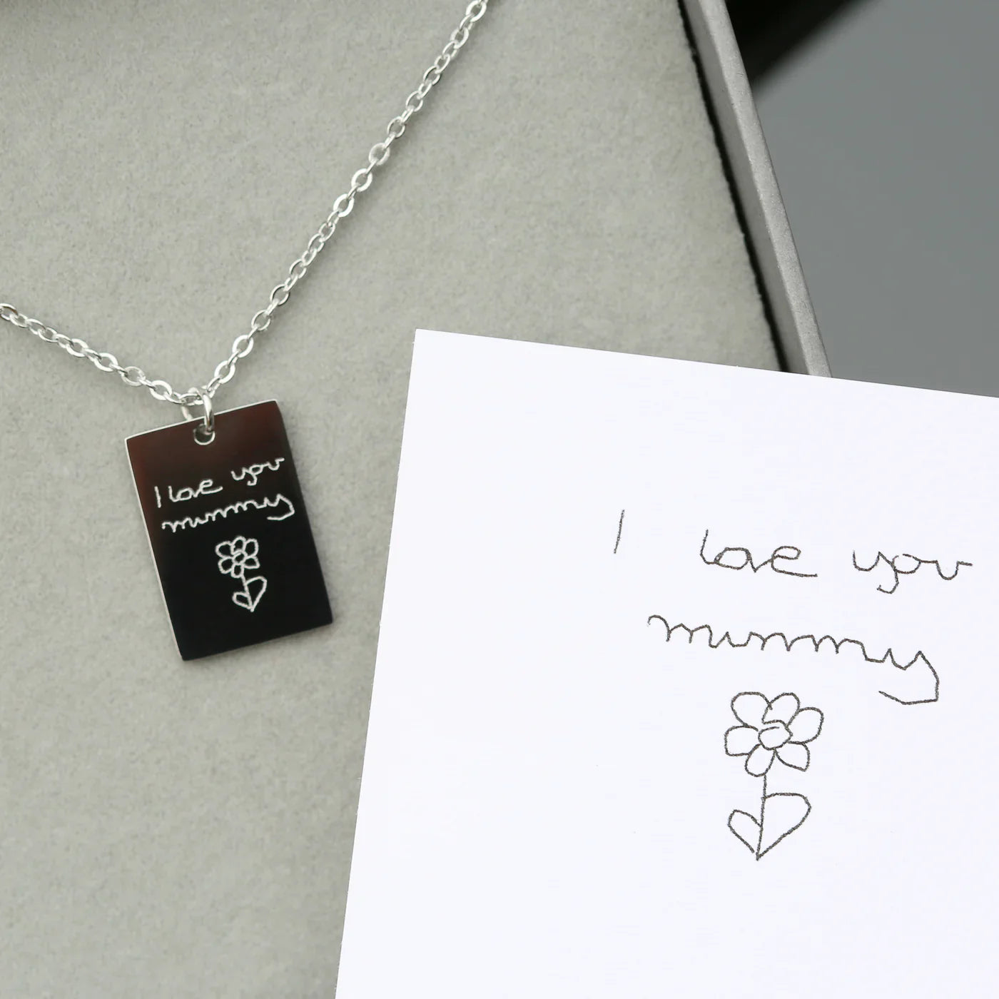 Personalised Handwriting Dazzle Necklaces: 11 - Silver - Necklaces By Gift Moments