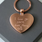 Personalised Handwriting Heart Keyrings - Shop Keyrings At Gift Moments - 3