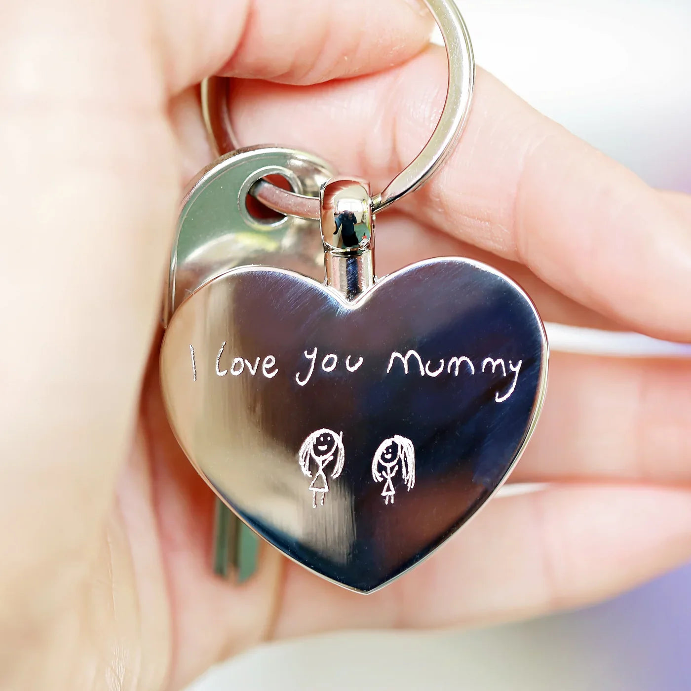 Personalised Handwriting Heart Keyrings: 1 - Keyrings By Gift Moments