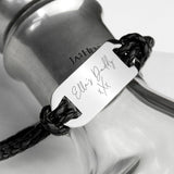Personalised Handwriting Mens Black Leather Bracelet: 1 Bracelets By Gift Moments