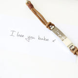 Personalised Handwriting Men’s Leather Tan Bracelet: 5 - Bracelets By Gift Moments