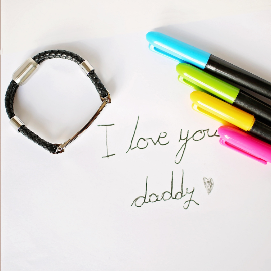 Personalised Handwriting Men’s Woven Leather Bracelet: 4 - Bracelets By Gift Moments