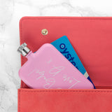 Personalised Pink Slimline Handwriting Flask: 3 - Hip Flasks By Gift Moments