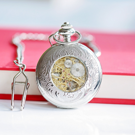 Personalised Handwriting Roman Skeleton Pocket Watch: 1 - Watches By Gift Moments