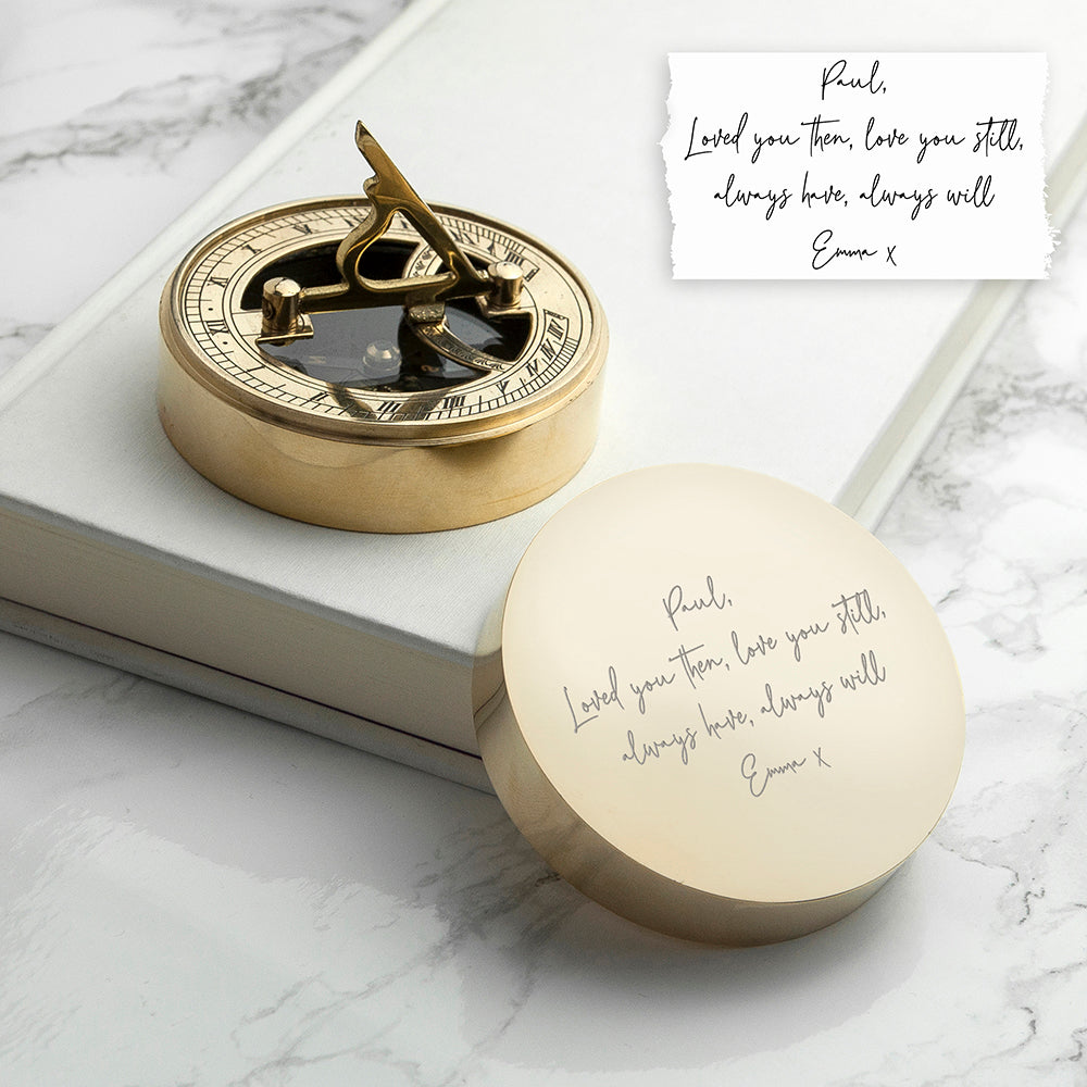 Personalised Handwriting Sundial Compass: 2 - Compasses By Gift Moments