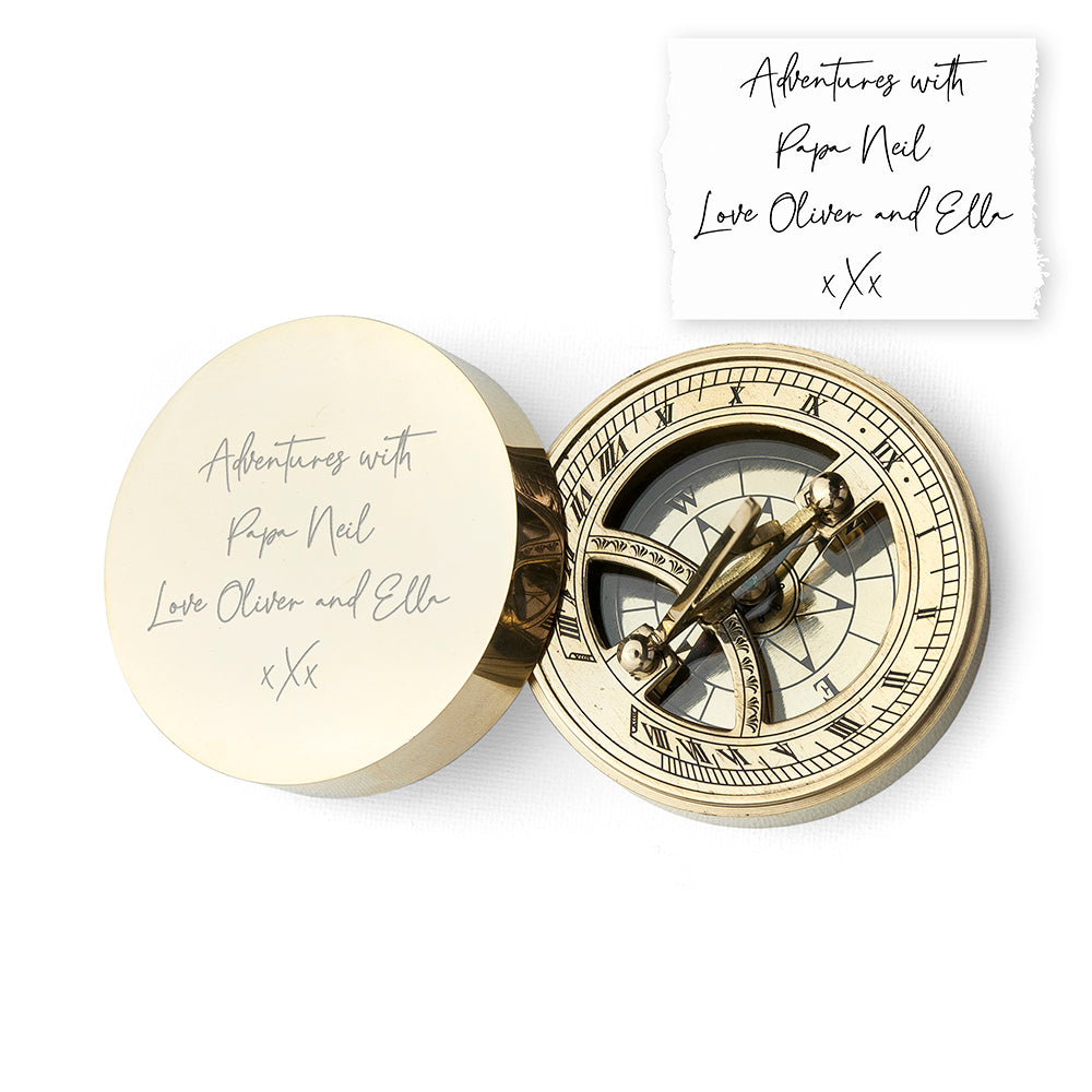 Personalised Handwriting Sundial Compass: 6 - Compasses By Gift Moments