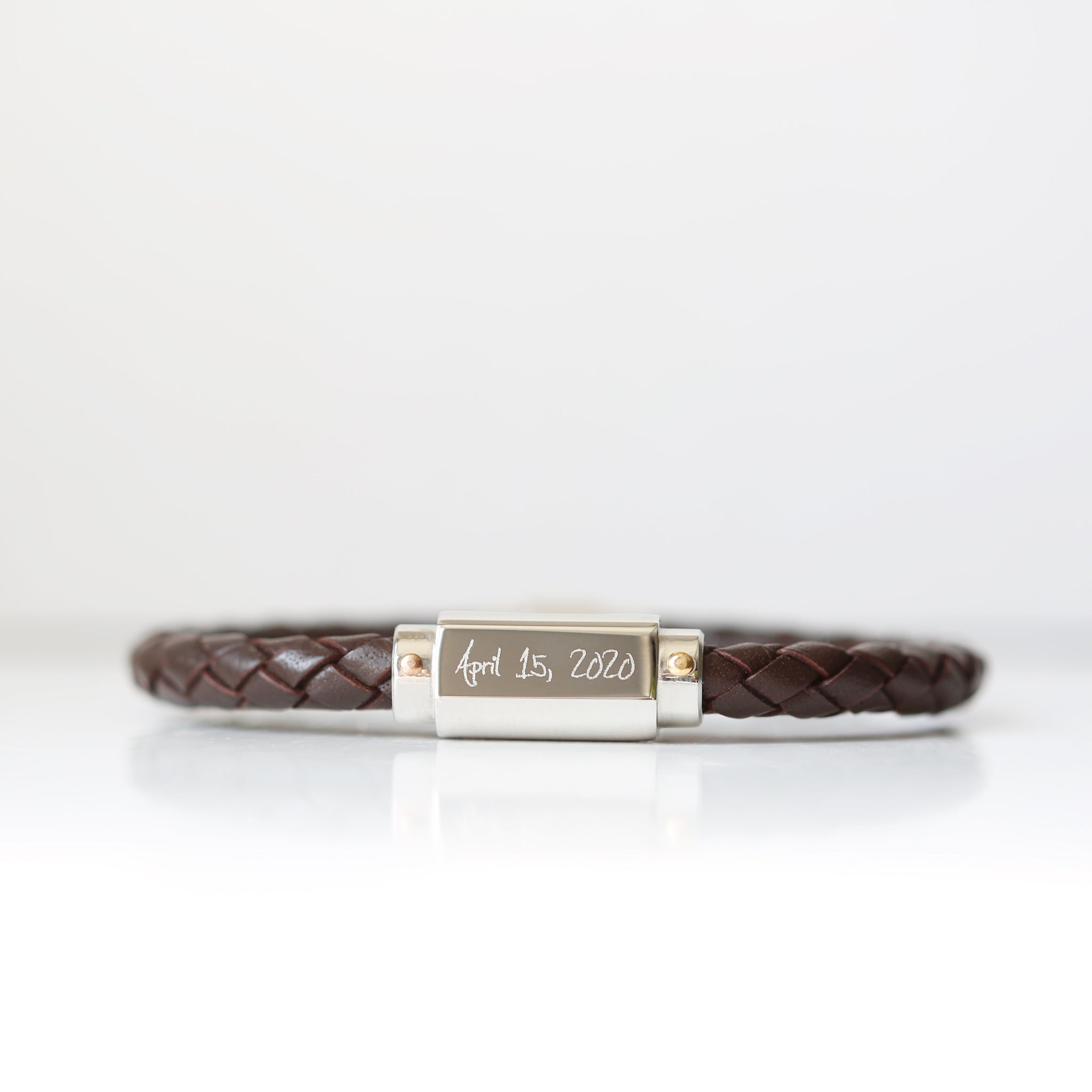 Personalised Handwriting Twisted Leather Bracelet: 4 - Bracelets By Gift Moments