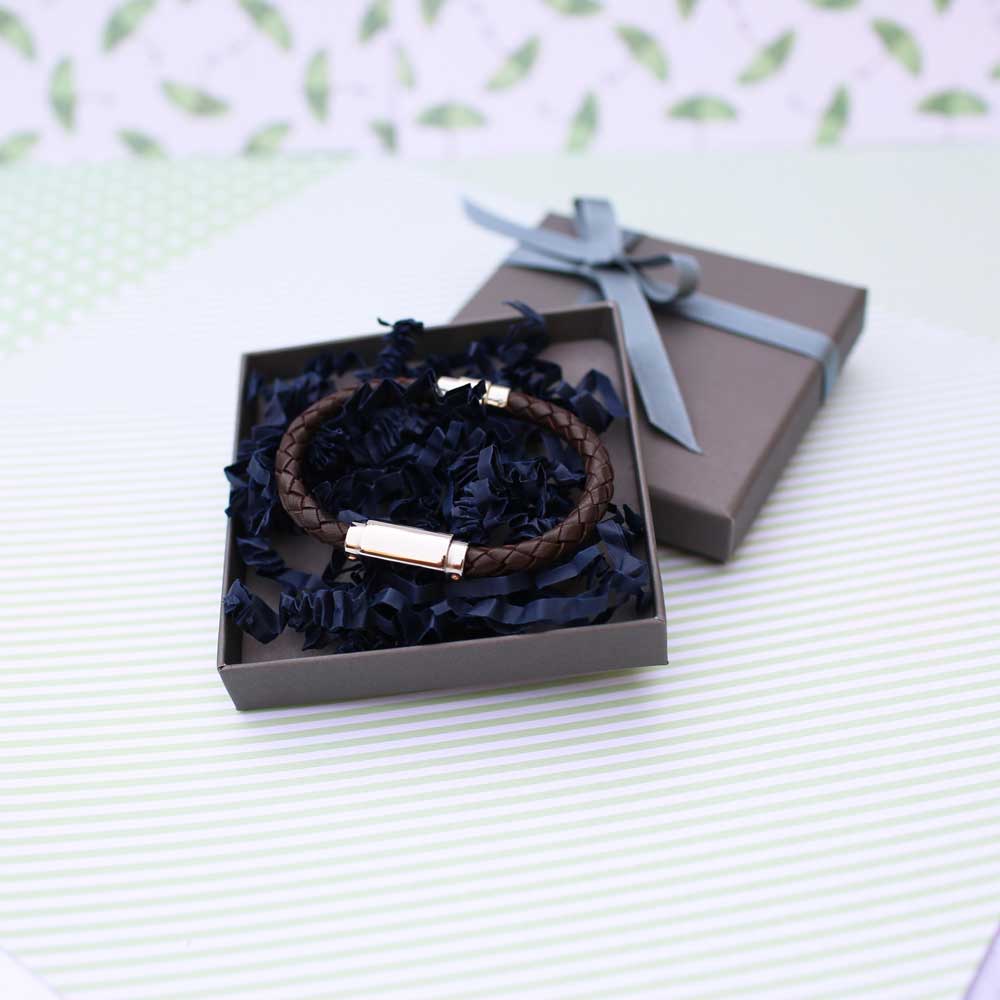 Personalised Handwriting Twisted Leather Bracelet: 6 - Bracelets By Gift Moments