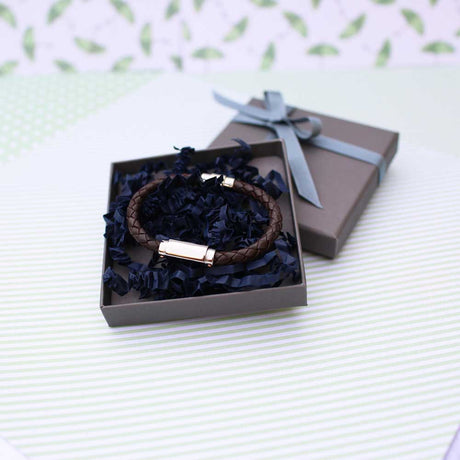 Personalised Handwriting Twisted Leather Bracelet: 6 - Bracelets By Gift Moments