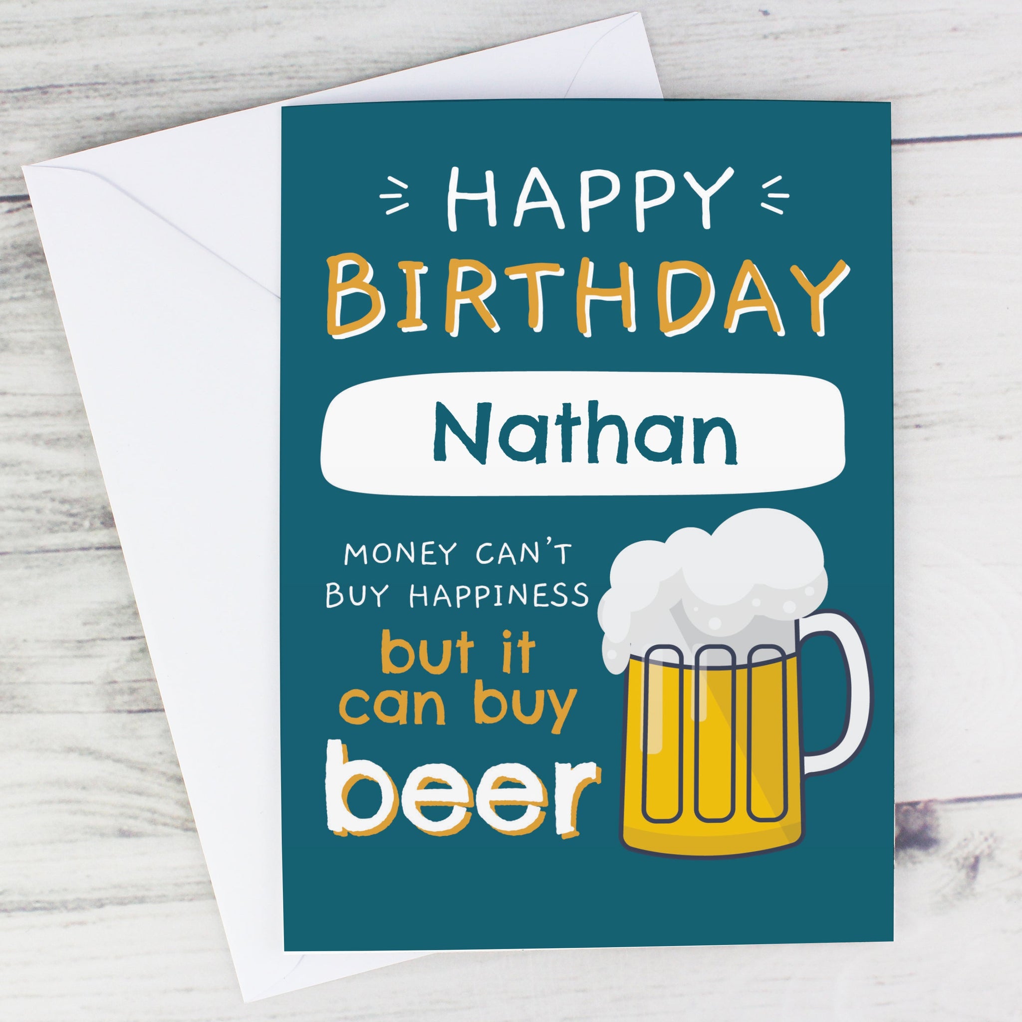 Personalised Happy Birthday Beer Card: 1 - Greeting Cards By Gift Moments