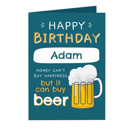 Personalised Happy Birthday Beer Card: 3 - Greeting Cards By Gift Moments