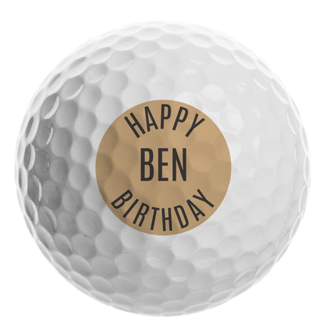 Personalised Happy Birthday Golf Ball: 4 - Golf Balls By Gift Moments