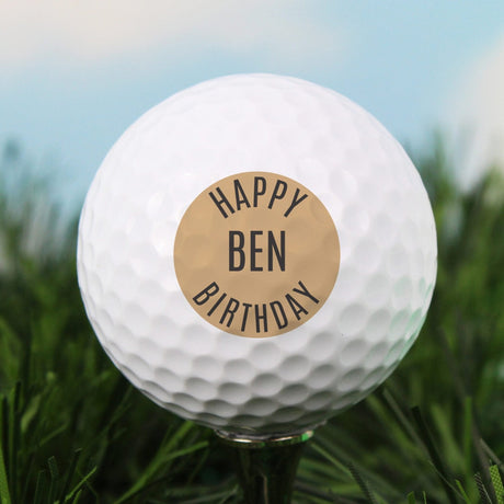 Personalised Happy Birthday Golf Ball: 3 - Golf Balls By Gift Moments