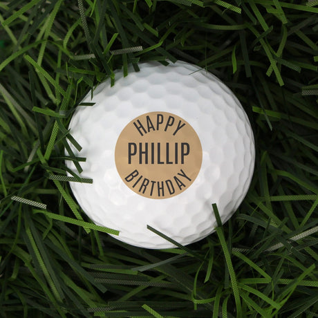 Personalised Happy Birthday Golf Ball: 2 - Golf Balls By Gift Moments
