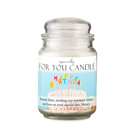 Personalised Happy Birthday Large Scented Jar Candle: 3 - Candles By Gift Moments