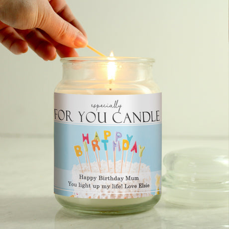 Personalised Happy Birthday Large Scented Jar Candle: 1 - Candles By Gift Moments