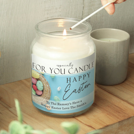 Personalised Happy Easter Large Scented Candle Jar: 3 - Candles By Gift Moments