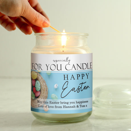 Personalised Happy Easter Large Scented Candle Jar: 2 - Candles By Gift Moments