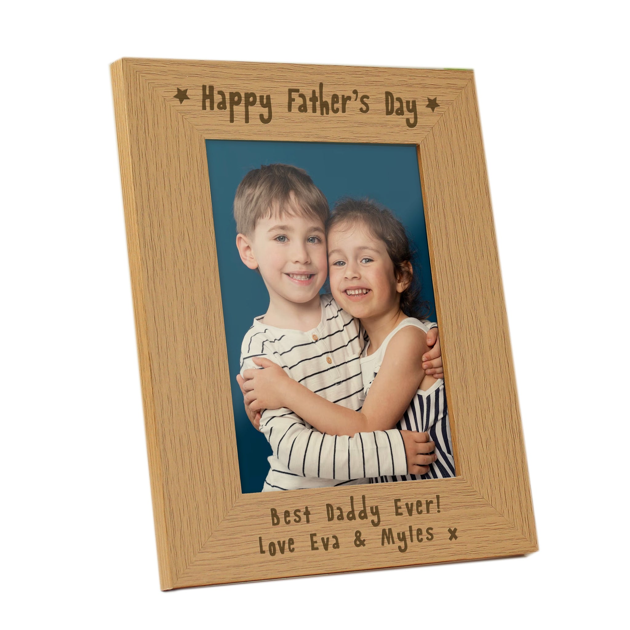 Personalised Happy Father’s Day 5x7 Oak Finish Photo Frame: 4 - Photo Frames By Gift Moments