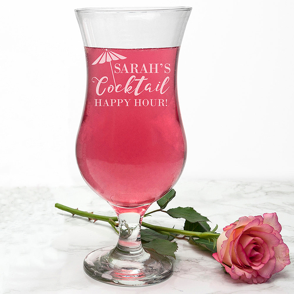Personalised Happy Hour Cocktail Glass: 3 - Cocktail Glasses By Gift Moments