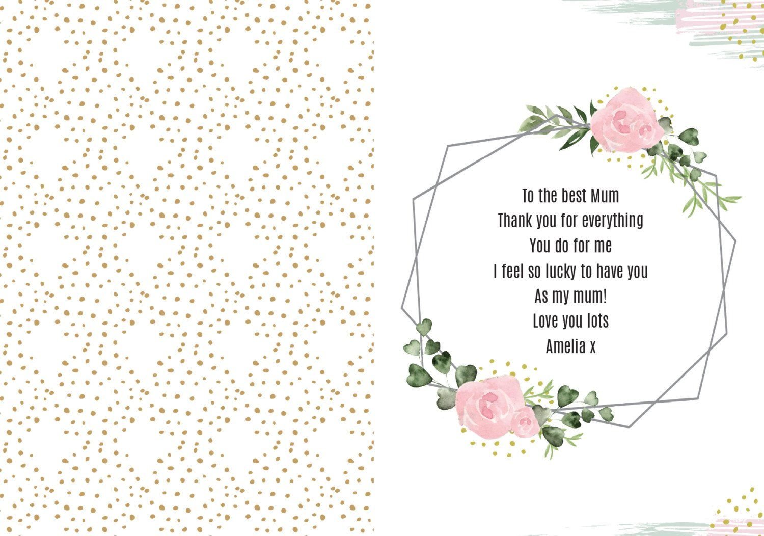 Personalised Happy Mothers Day Abstract Rose Card: 4 - Greeting Cards By Gift Moments
