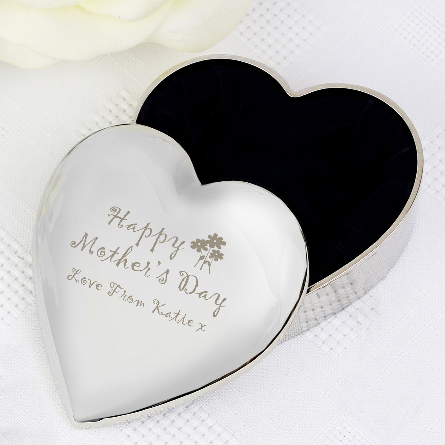 Personalised Happy Mothers Day Heart Trinket Box: 3 - Trinket Boxes By Gift Moments