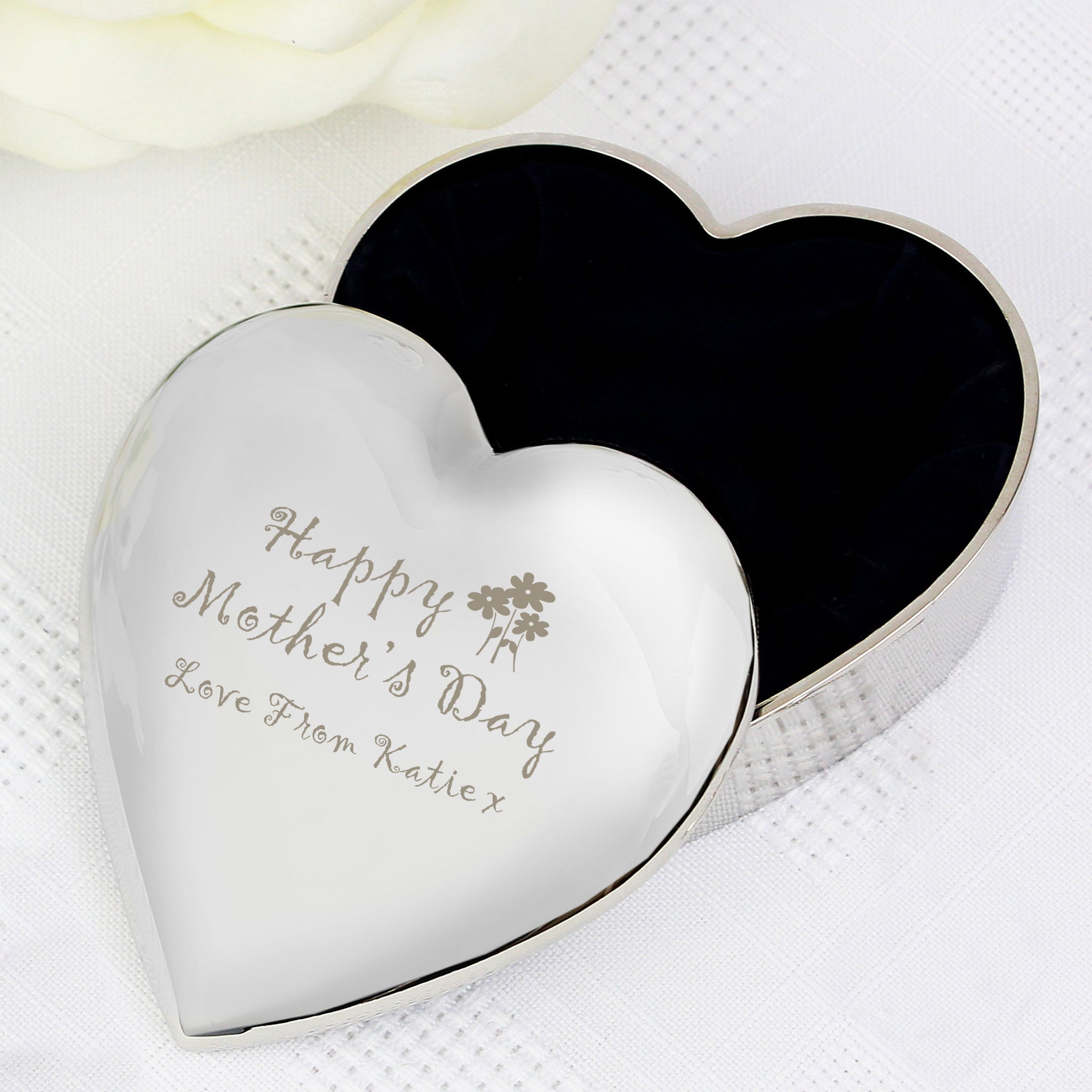 Personalised Happy Mothers Day Heart Trinket Box: 3 - Trinket Boxes By Gift Moments