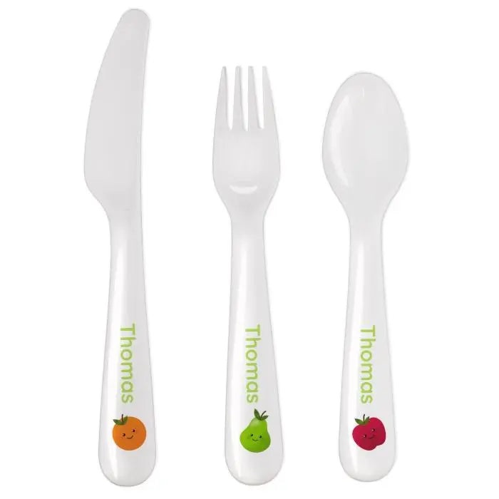 Personalised Healthy Eating Plastic Cutlery: 3 - Cutlery Sets By Gift Moments