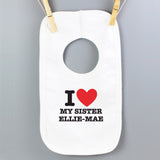 Personalised I HEART 0-3 Months Baby Bib: 5 - Baby Clothing By Gift Moments