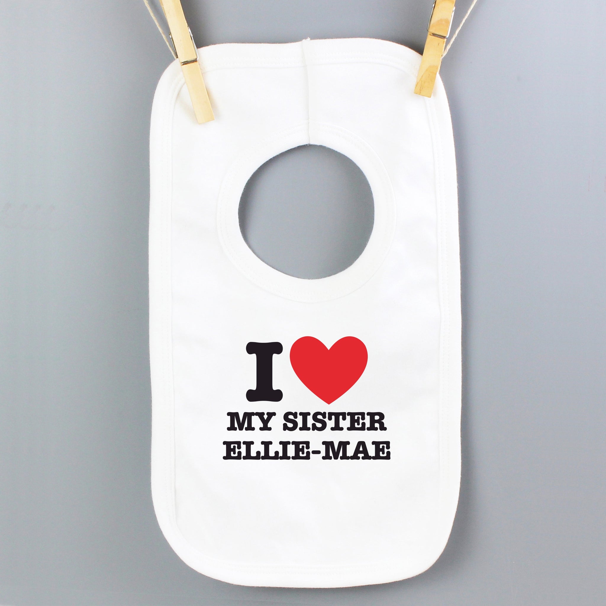 Personalised I HEART 0-3 Months Baby Bib: 5 - Baby Clothing By Gift Moments