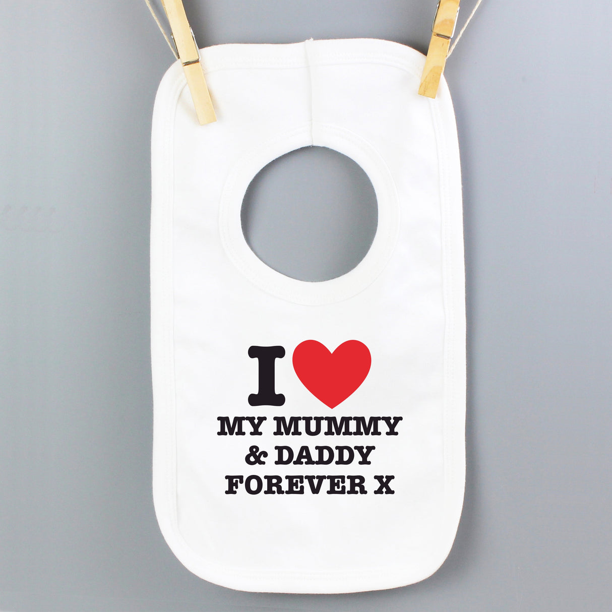 Personalised I HEART 0-3 Months Baby Bib: 6 - Baby Clothing By Gift Moments