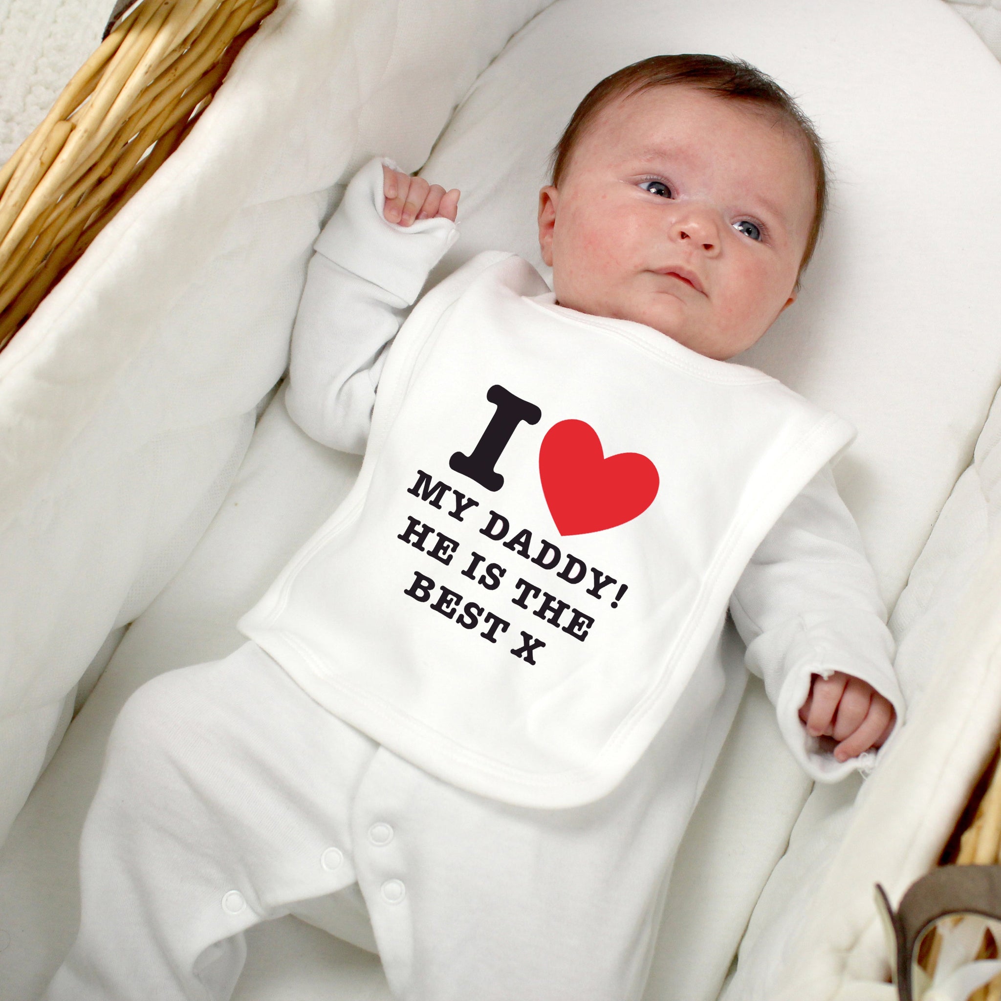 Personalised I HEART 0-3 Months Baby Bib: 3 - Baby Clothing By Gift Moments