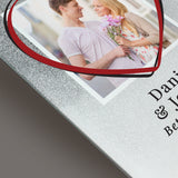 Personalised Heart 4x4 Glitter Glass Photo Frame: 4 - Photo Frames By Gift Moments