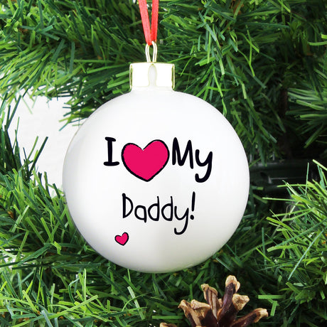Personalised I Heart Bauble: 5 - Christmas Baubles By Gift Moments