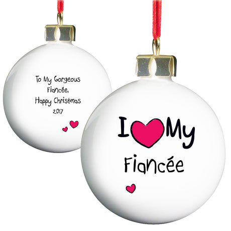 Personalised I Heart Bauble: 7 - Christmas Baubles By Gift Moments