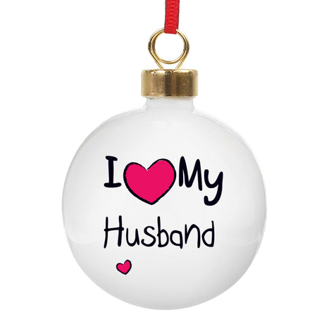 Personalised I Heart Bauble: 6 - Christmas Baubles By Gift Moments