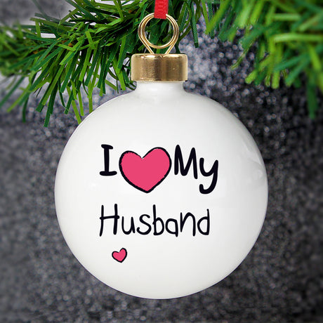 Personalised I Heart Bauble: 4 - Christmas Baubles By Gift Moments