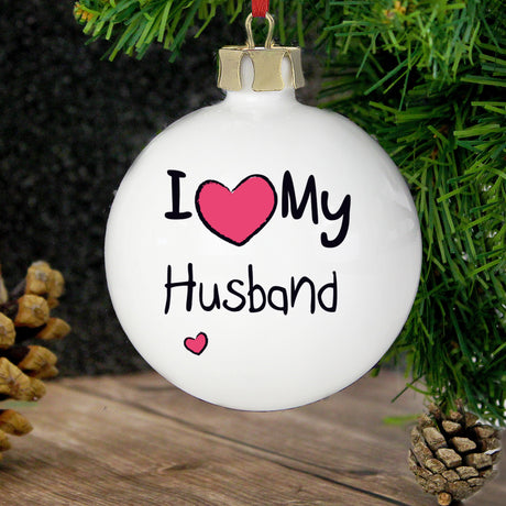 Personalised I Heart Bauble: 1 - Christmas Baubles By Gift Moments