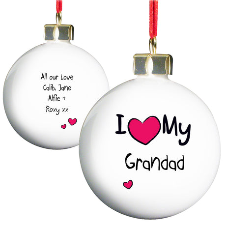 Personalised I Heart Bauble: 8 - Christmas Baubles By Gift Moments